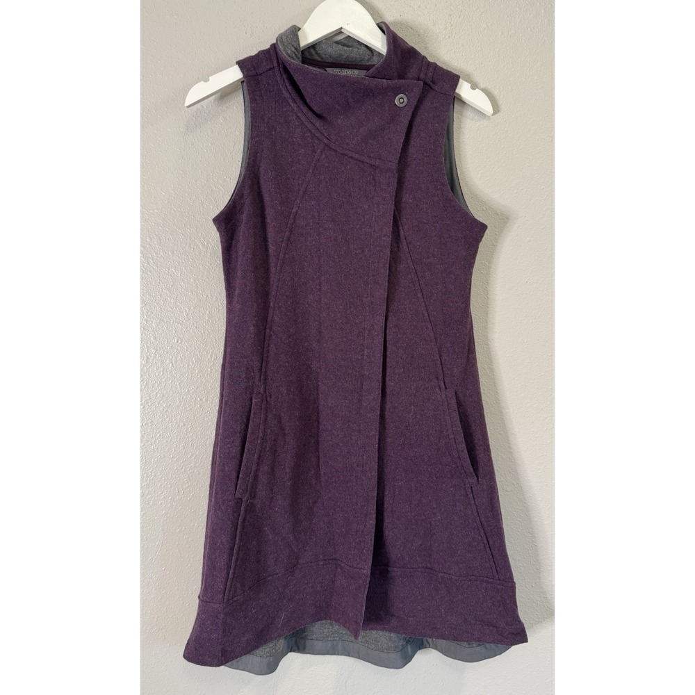 Toad&Co Wildling Long Wool Vest Purple Boho Gorpcore Layering Tunic Size S